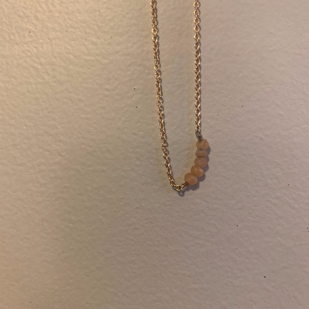 Simple blush stone necklace